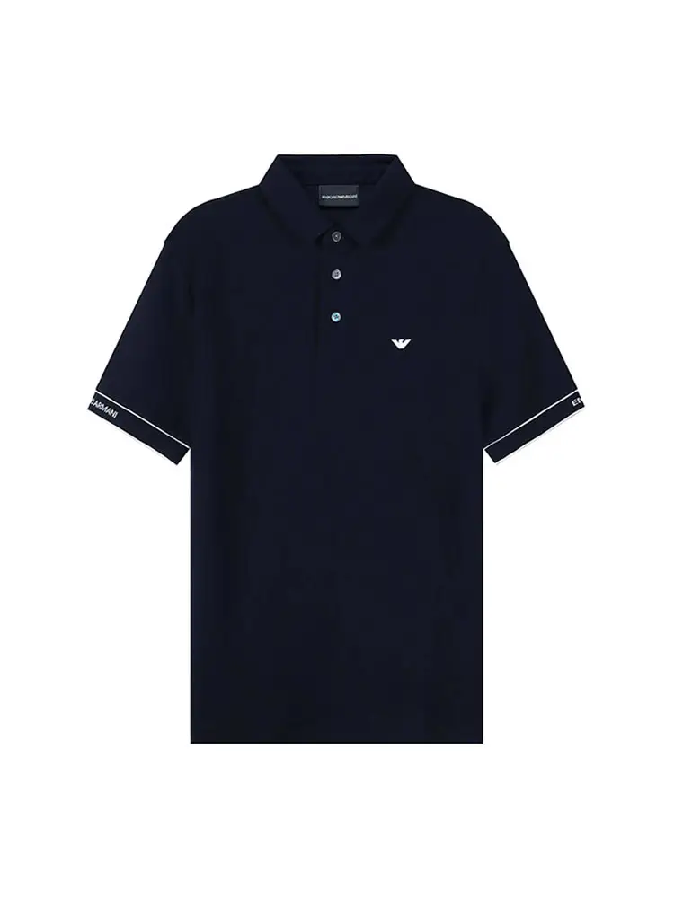 Armani Emporio Armani Men Short-Sleeved Men's Polo Shirt Eagle Logo Embroider 3R1F67 1Jcyz