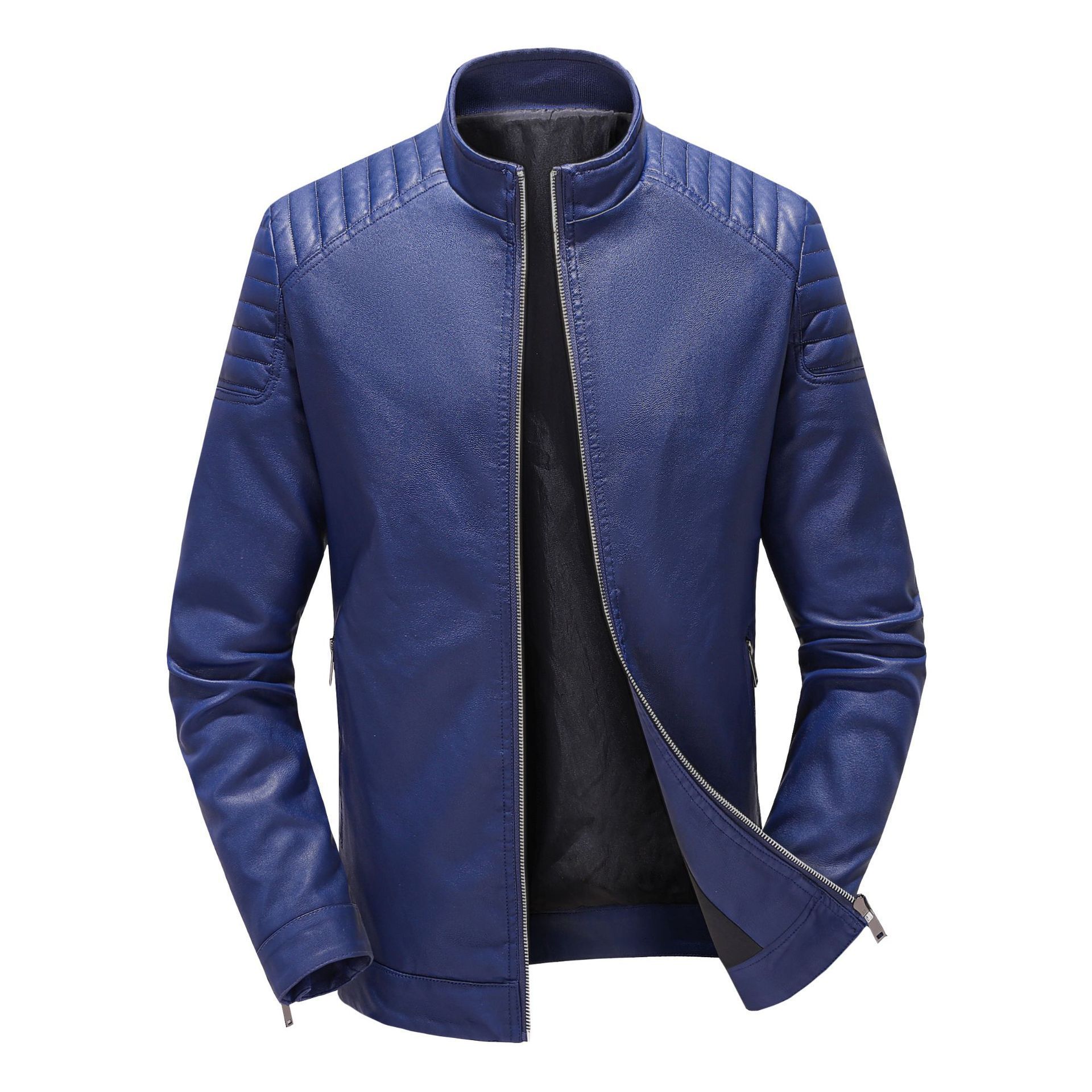 Spring and Autumn high-end counter leather coat men's first layer leather motorcycle clothing leather jacket thin coat men