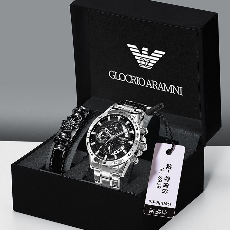 New Watch for Men, High-End, Waterproof, Luminous, Large Dial, Multifunctional, Trendy Student Style, Popular Men's Gift for Chinese Valentine's Day