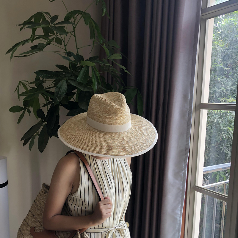 2022 Straw Spring and Summer New ins Style Straw Hat Travel Leisure Big Brim French Style Retro Hat Women's Top Hat