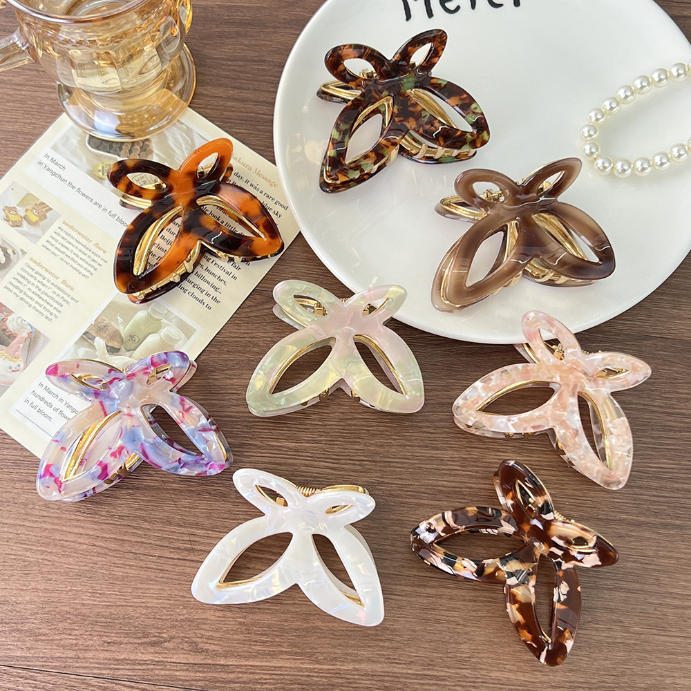 New Hollow Butterfly Clip Fashion High Sense Acetic Acid Hairpin Temperament All-match Shark Clip Hairpin Hairpin