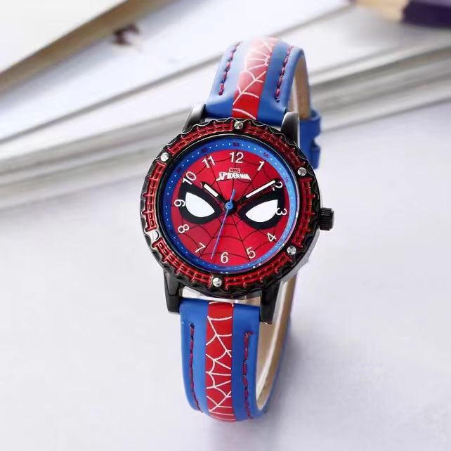 Trendy fashion children cool cartoon watch boy spider student waterproof quartz watch luminous pointer watch wholesale