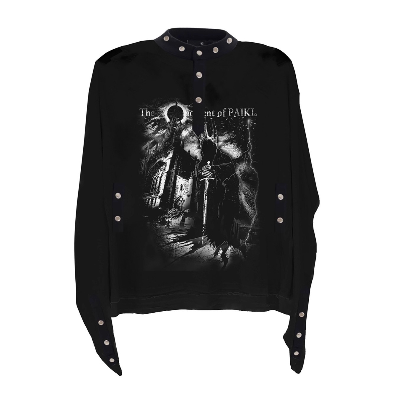 2025 Fashion Harajuku Street Trend Dark Print Round Neck Long Sleeve T-Shirt Winter New European and American Y2K Clothing