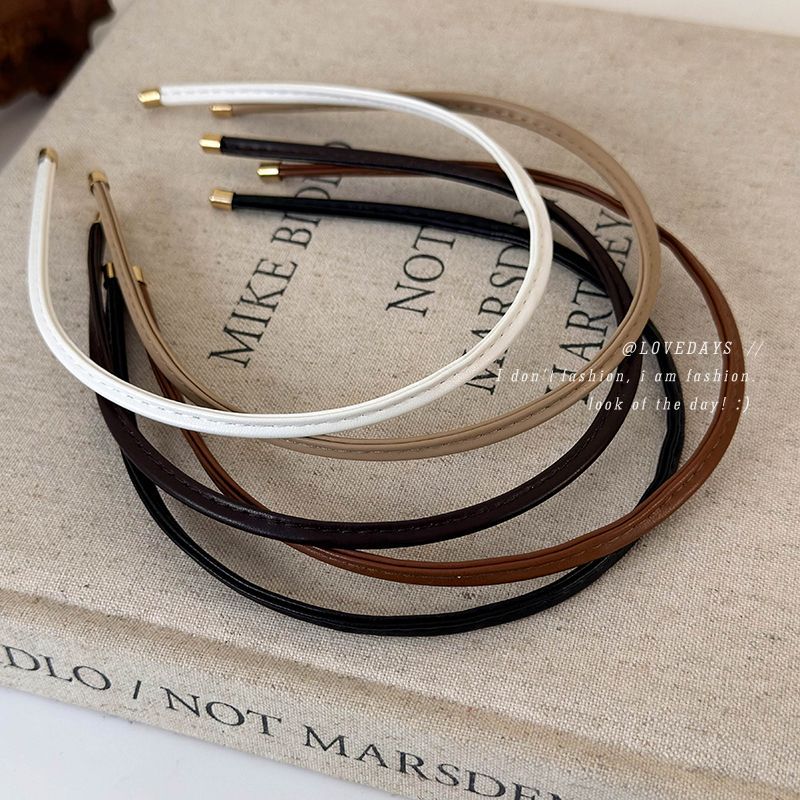 Summer Outing Leather Hairband for Women, New Style, High-End Feel, Pressure-Resistant Hairband for Washing Face, Simple Hairpin, Trendy Hair Accessory