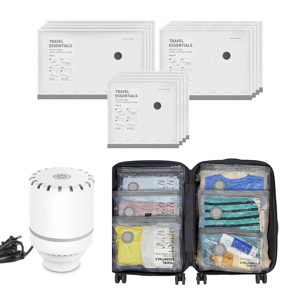 Cross-Border Export Vacuum Compression Bag Household Storage Bag Cotton Clothing Travel Vacuum Compression Bag Suitcase Special
