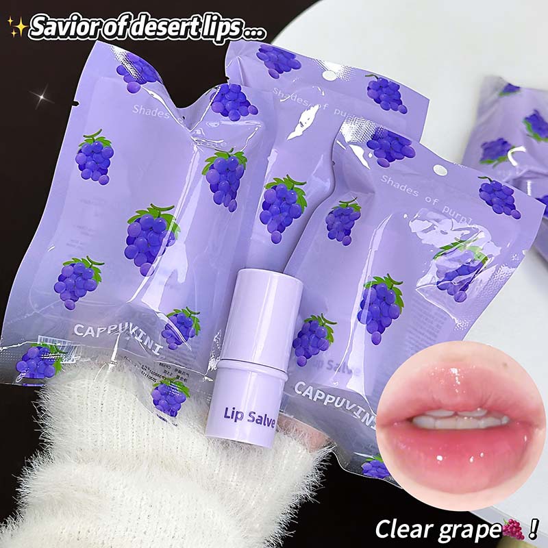 Cross-Border Cappuvini Grape Lip Balm, Single Color Moisturizing and Hydrating, Exfoliating and Moisturizing Lip Balm for Students