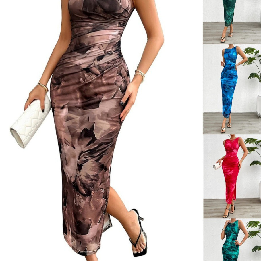 Temu Foreign Trade Women's Clothing Independent Site Amazon Cross-Border 2026 Spring/Summer New Style Elegant Slim-Fit Sleeveless Dress
