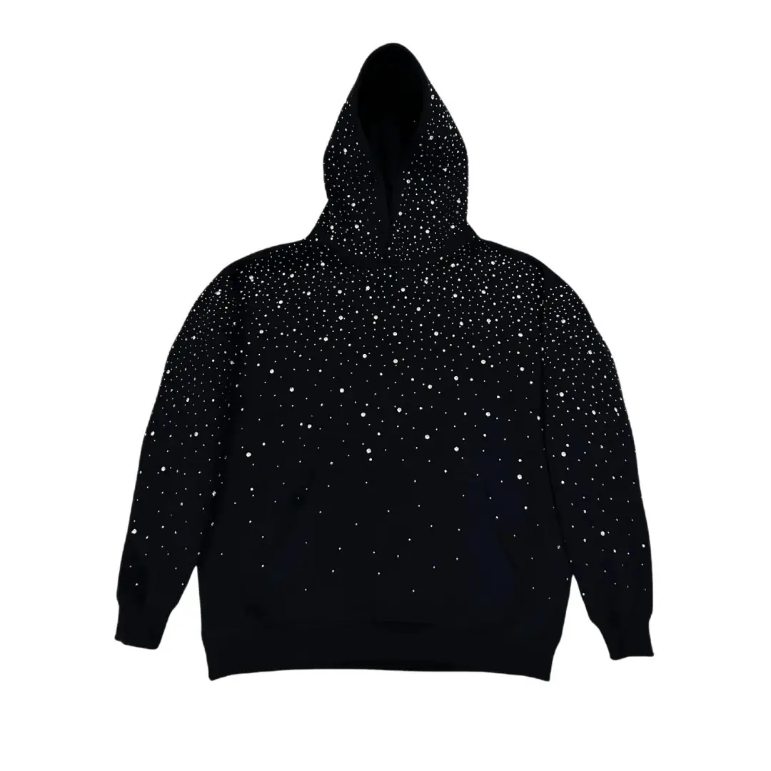 Ins Hot-Selling Rhinestone Starry Sky Sweatshirt and Sweatpants for Couples, Cross-Border European and American Street Fashion Rhinestone-Studded Zipper Hoodie Wholesale
