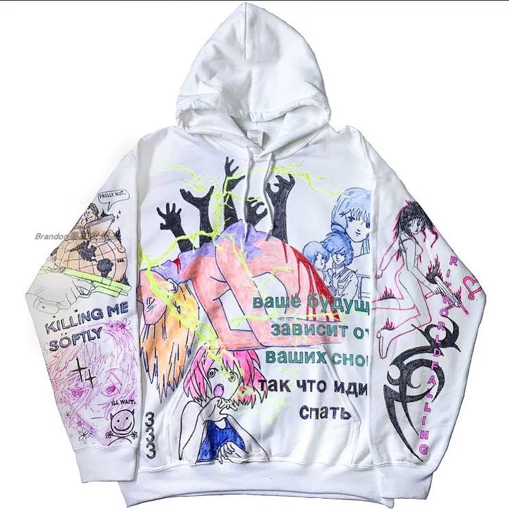 Minority Good Thing! Qianxi Fengfa Burn Friends! Subculture Y2K anime Pain Clothes Hooded Guards Loose