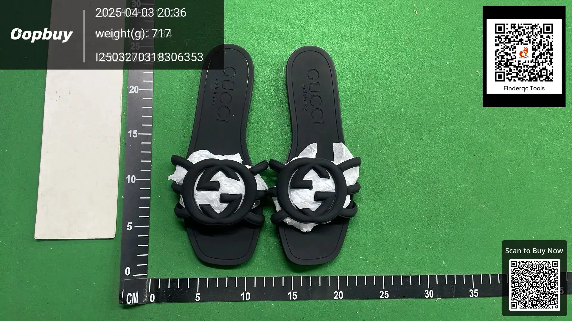 Gucci Rubber Slide Sandals Black