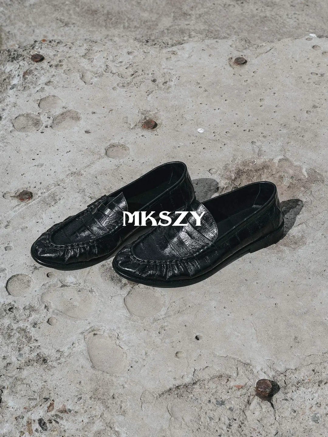 Mkszy Pearlescent Eel Loafers Imported Deep Sea Eel Skin Genuine Leather Sole Loafers Leather Shoes