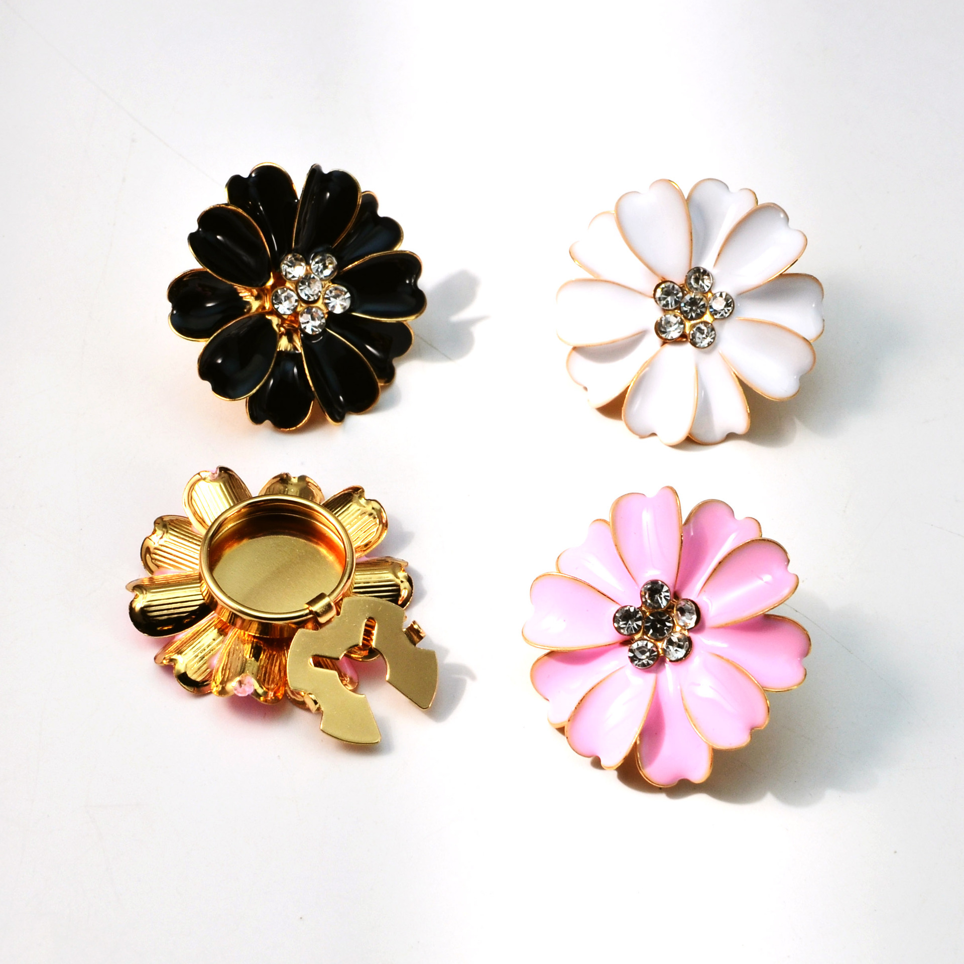 Button Cover Shirt Button Fashion Trend Brooch Button Petal Rhinestone Cufflink Turtle Button Set Button Clip Button