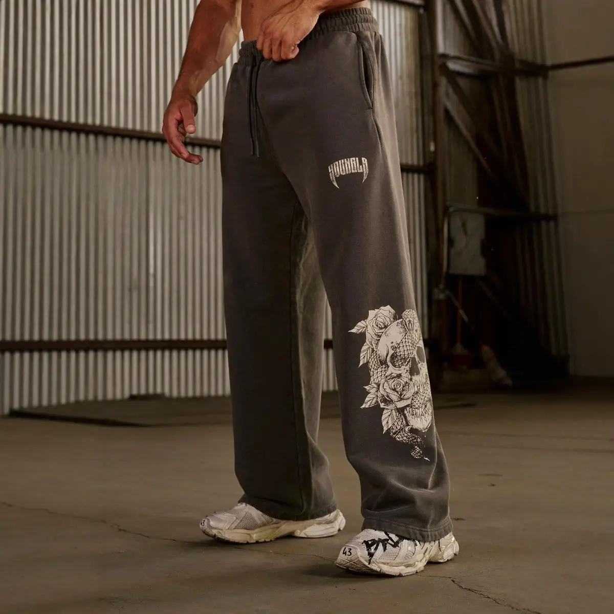 YOUNGLA American Tide High Street Sweatpants Jogger Gym Sports Fitness Casual Straight Loose Trousers