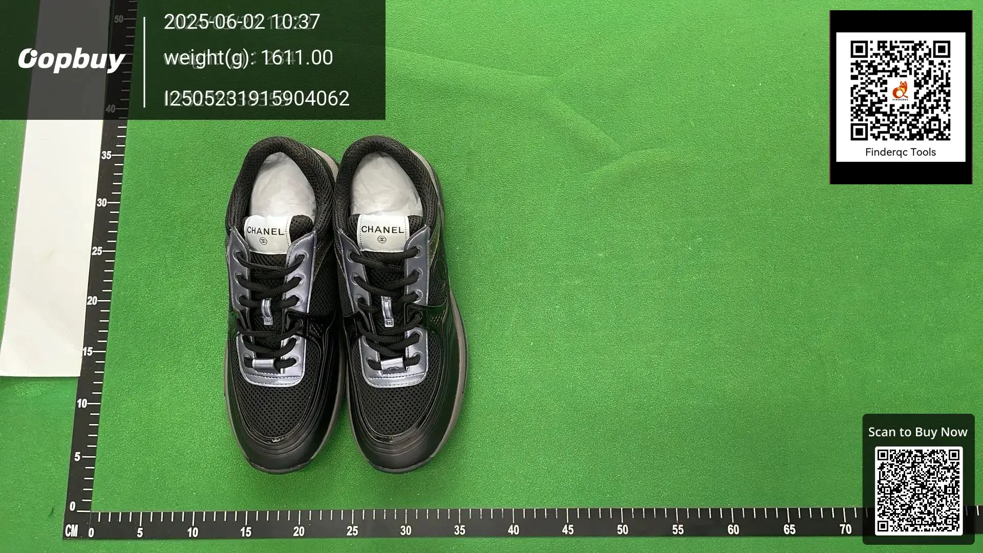 Chanel sneakers black silver