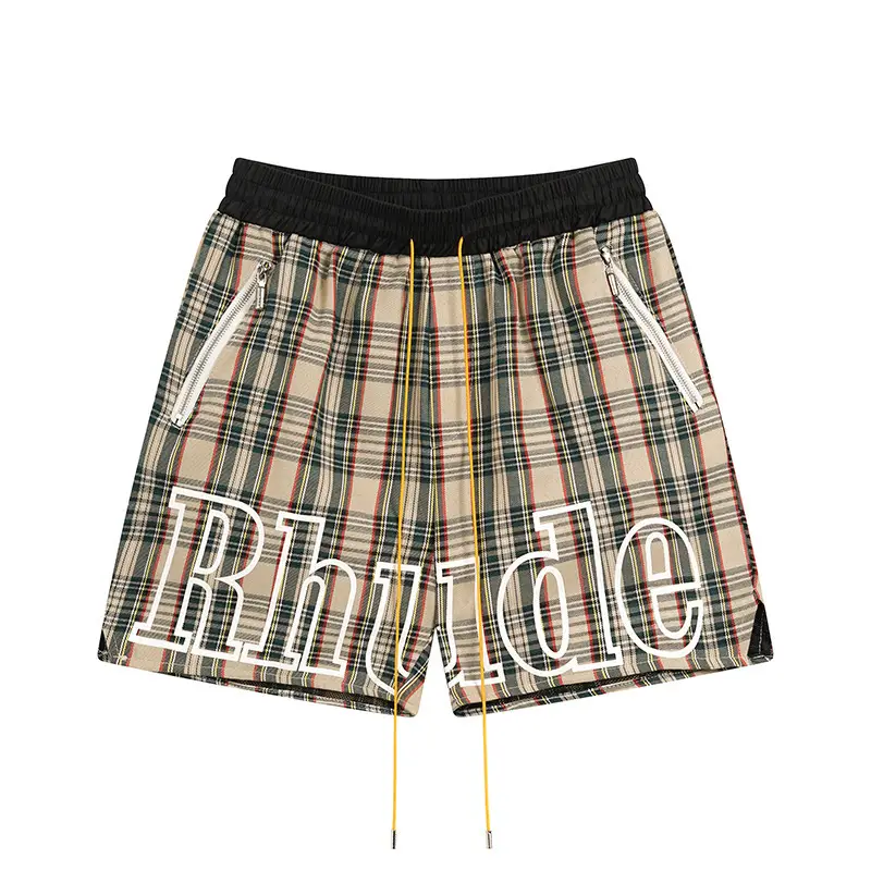 Cross-border European and American Trend RHUDE Collection Letter 3M Reflective Casual Shorts Men's and Women's American-style High Street Beach Pants