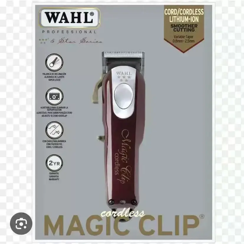 国产Wa无绳理发师组合黑色魔术夹钳和细节修剪器302539