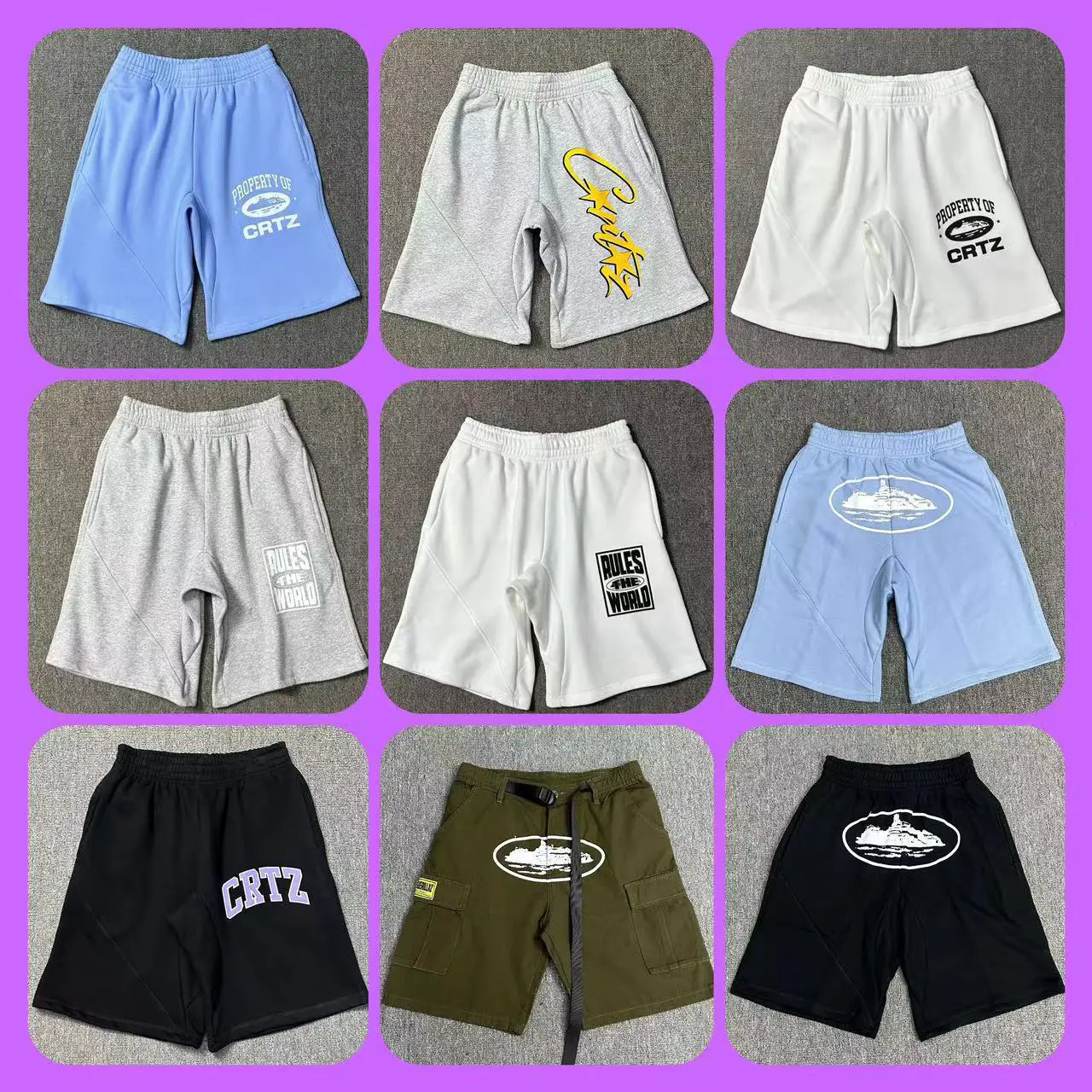 Classic Series Ship Print Logo Shorts Ins Trendy Alcatraz Hip-Hop Skateboard Casual Shorts for Men and Women