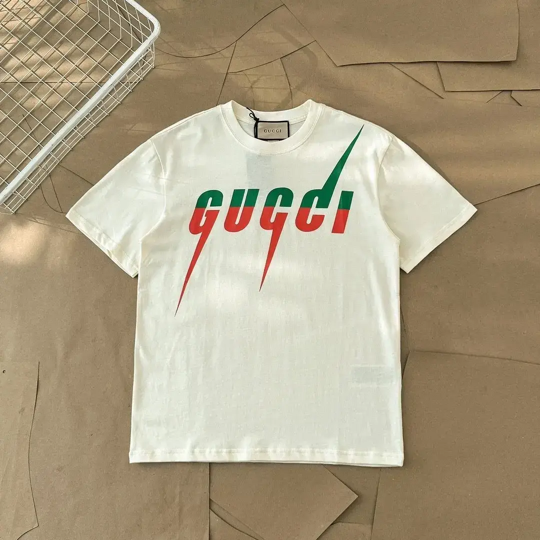 【好货】Gu*ci古家闪电字母logo短袖T恤
