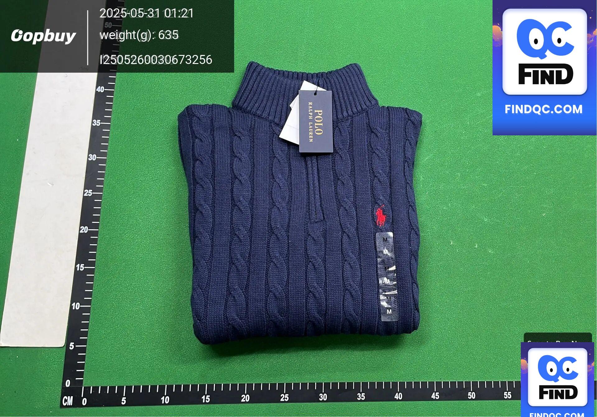 Polo Ralph Lauren Cable Knit Half Zip Sweater Navy QC