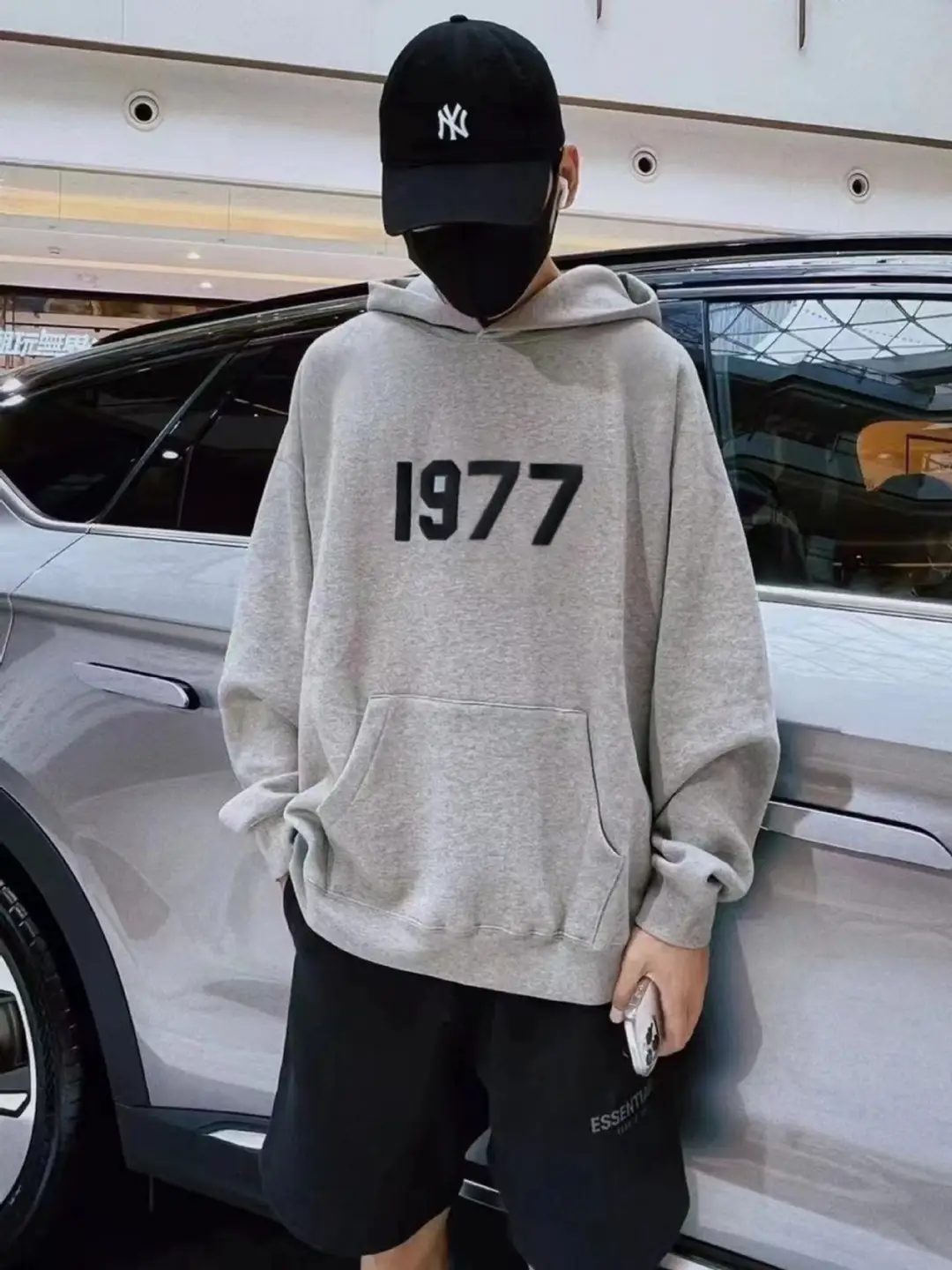 Cross-Border Correct Version of Multi-Line Essentials Hoodie 1977 High Street Fashion Brand Loose Hoodie Sweatshirt for Men