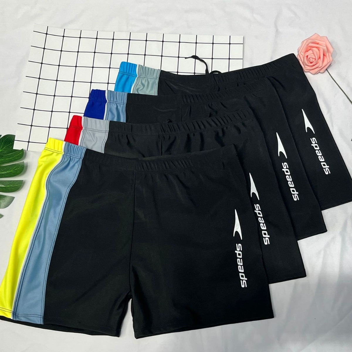 Swimming trunks boys boxer color matching fashion leisure swimming trunks beach hot spring swimming equipment manufacturers first-hand supply