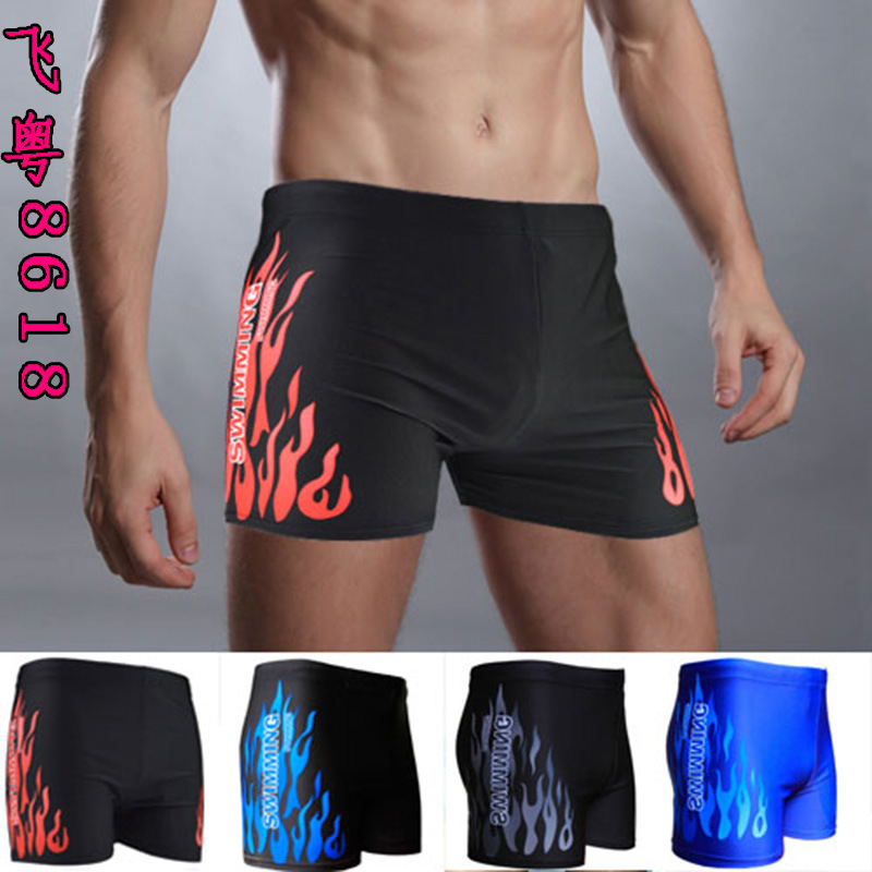 Factory flame swimming trunks flying Guangdong brand swimming trunks swimwear new men's swimwear flame swimming trunks wholesale