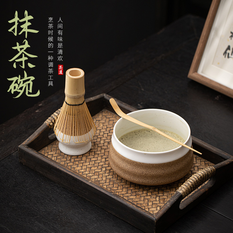Japanese-Style Tea Bowl, New Handmade Retro Threaded Matcha Bowl, Ceramic Dry Brewing Bowl, Song Dynasty Tea Tool Accessories