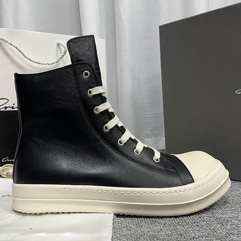 New High-top Shoes Men's Skate Shoes Thick Bottom Height Increase Genuine Leather Sports Trendy Cowhide Women's Couple