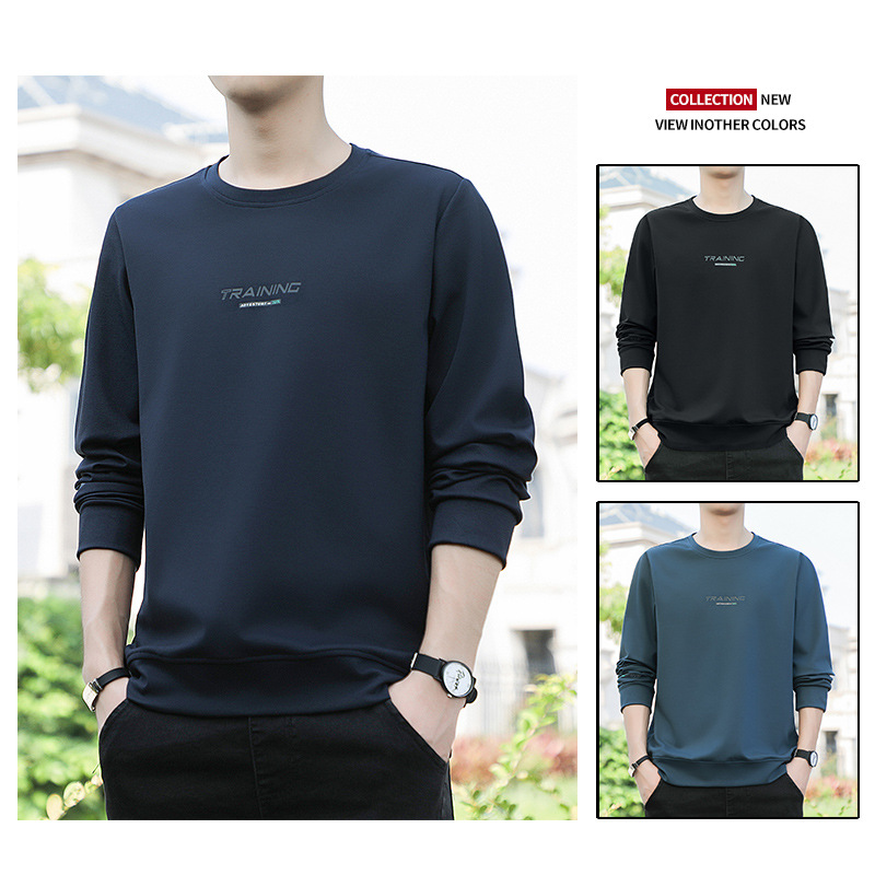 Men's Sweatshirt 2025 New Spring and Autum Casual Sports Sweatshirt Round Neck Pullover Versatile Large Size Bottoming Shirt