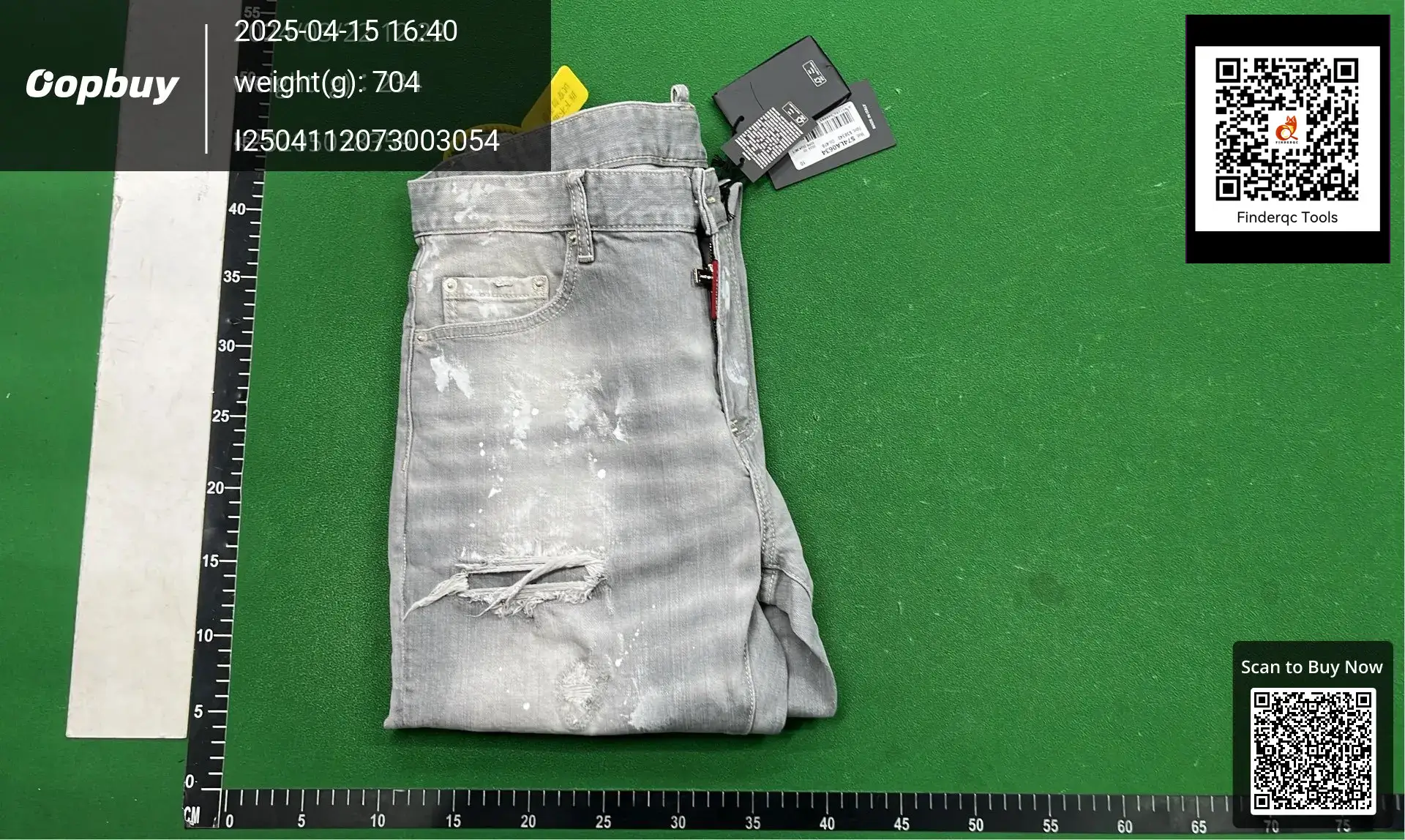 25 Autumn/Winter Four Seasons New Men's Jeans D2 Stretch Slim Fit Long Pants Dsq2 European Style Spray Paint Trendy Gray