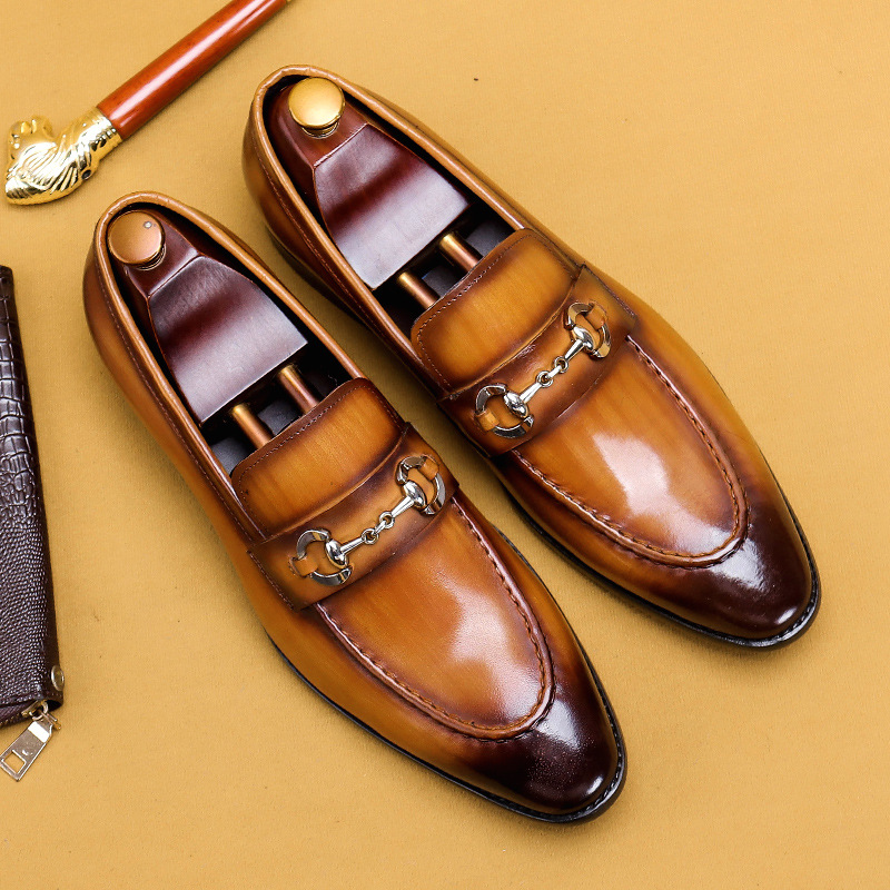 [vip only] casual leather shoes men's business casual shoes men's leather pointed loafers british men's shoes
