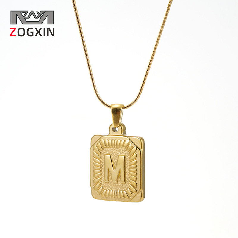 Cross-Border Stainless Steel Snake Bone Chain with 26 English Letters Men's Necklace 18K Titanium Steel Women's Snake Bone Chain New Style