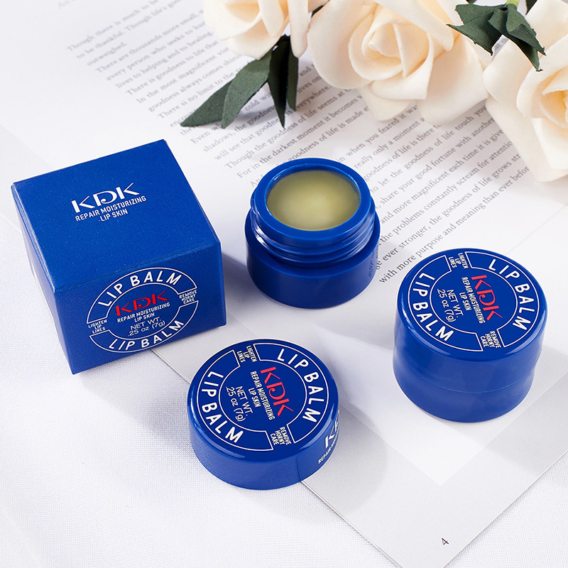 Kdk Small Blue Jar Lip Balm Moisturizing and Hydrating Lip Balm Deeply Hydrating Transparent Colorless Lip Balm to Clear Lips