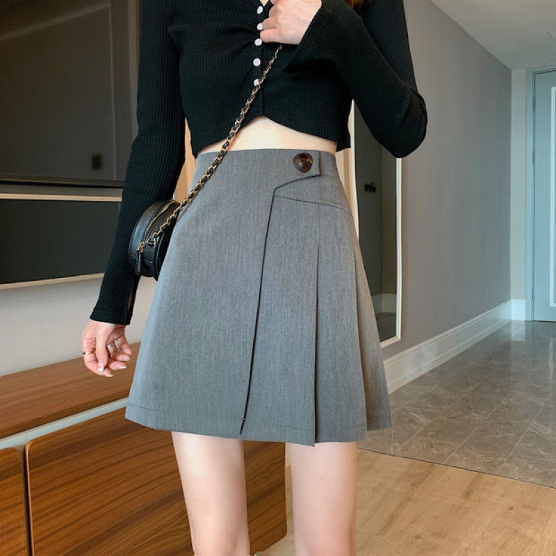 Spring and Summer New Skirt Short Pleated Skirt Irregular plus size High Waist Korean Style A- line Skirt Short Skirt