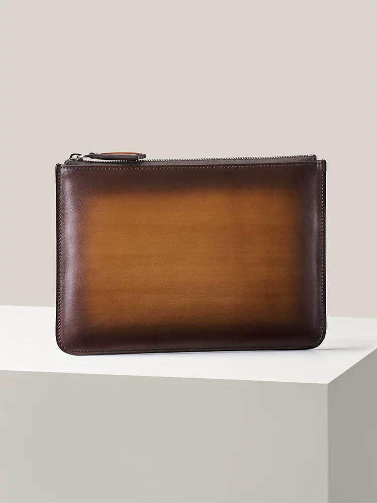 Men's Clutch Bag, Genuine Leather, Business High-End Luxury Clutch Bag, Hand-Rubbed Color, Clutch Envelope Bag, Men's High-End Style Fotografie QC de pe TAOBAO pe Qualit.ly