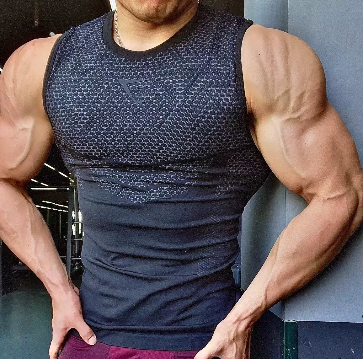Gymsahrk Onyx2.0 Superhero Vest Men's 3D Honeycomb Sports Quick-Drying High-Elastic Tight-Fitting Vest