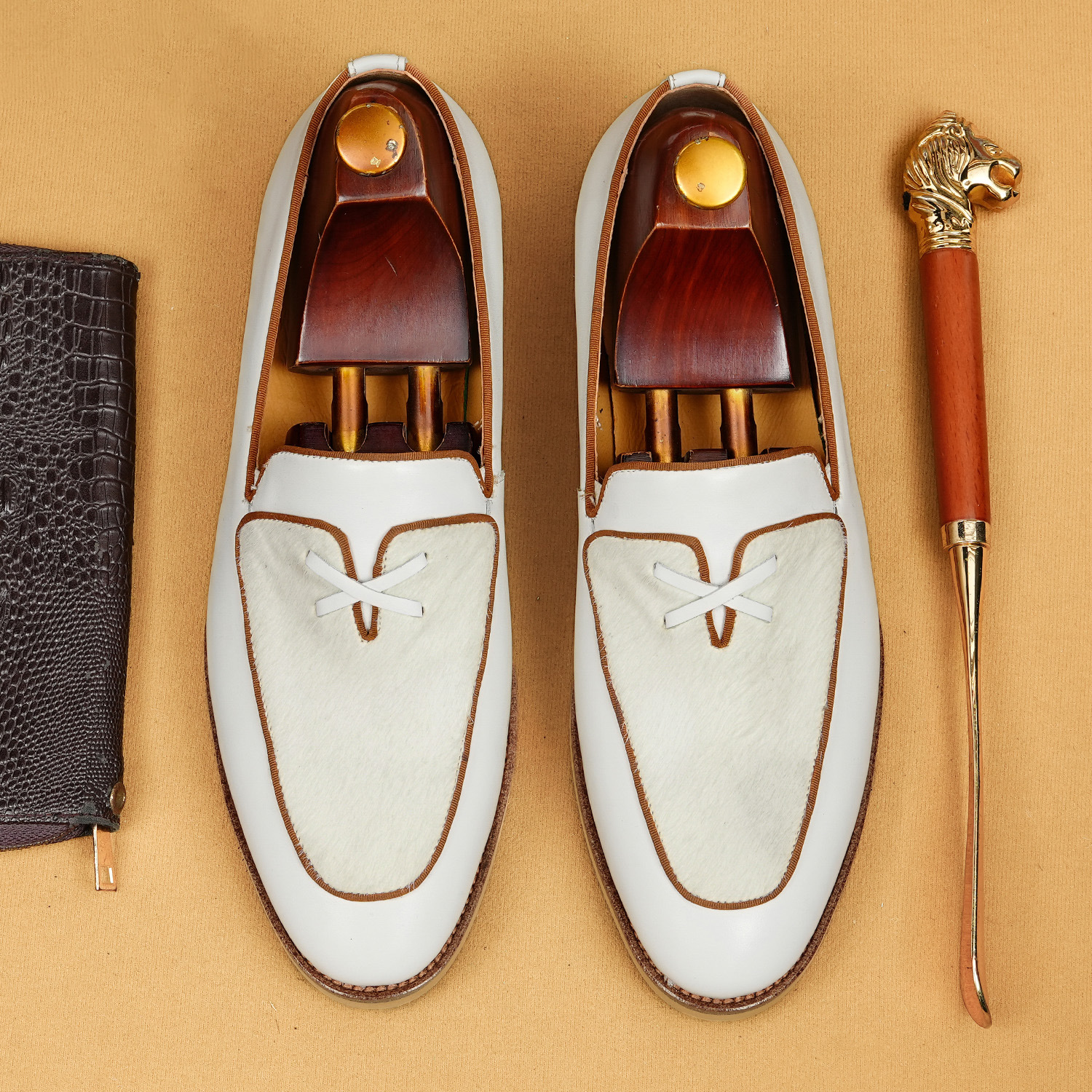 White Genuine Leather Loafers for Men 2026 New British Style Business Commuter Slip-On Groom Wedding Casual Leather Shoes