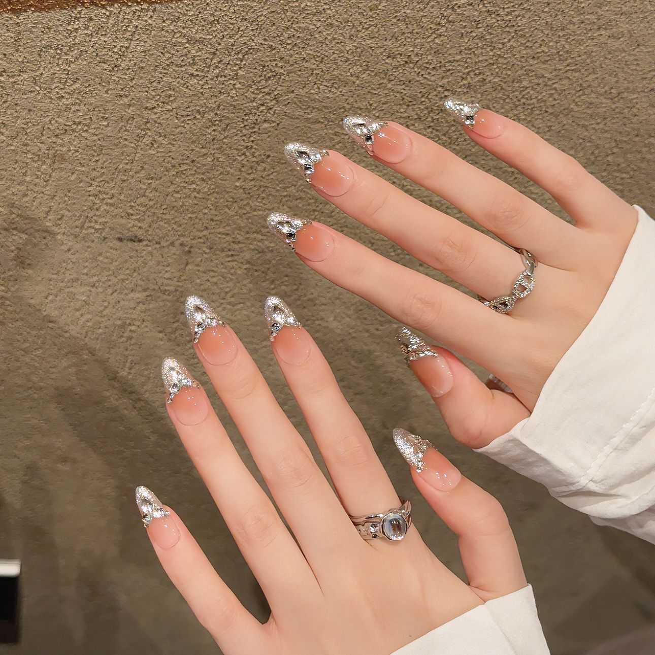 Rykarman Hand-Wearing Armor Blush Blooming Zircon Nail Art Horse Eye Patch Yuerberry Advanced Detachable Nail