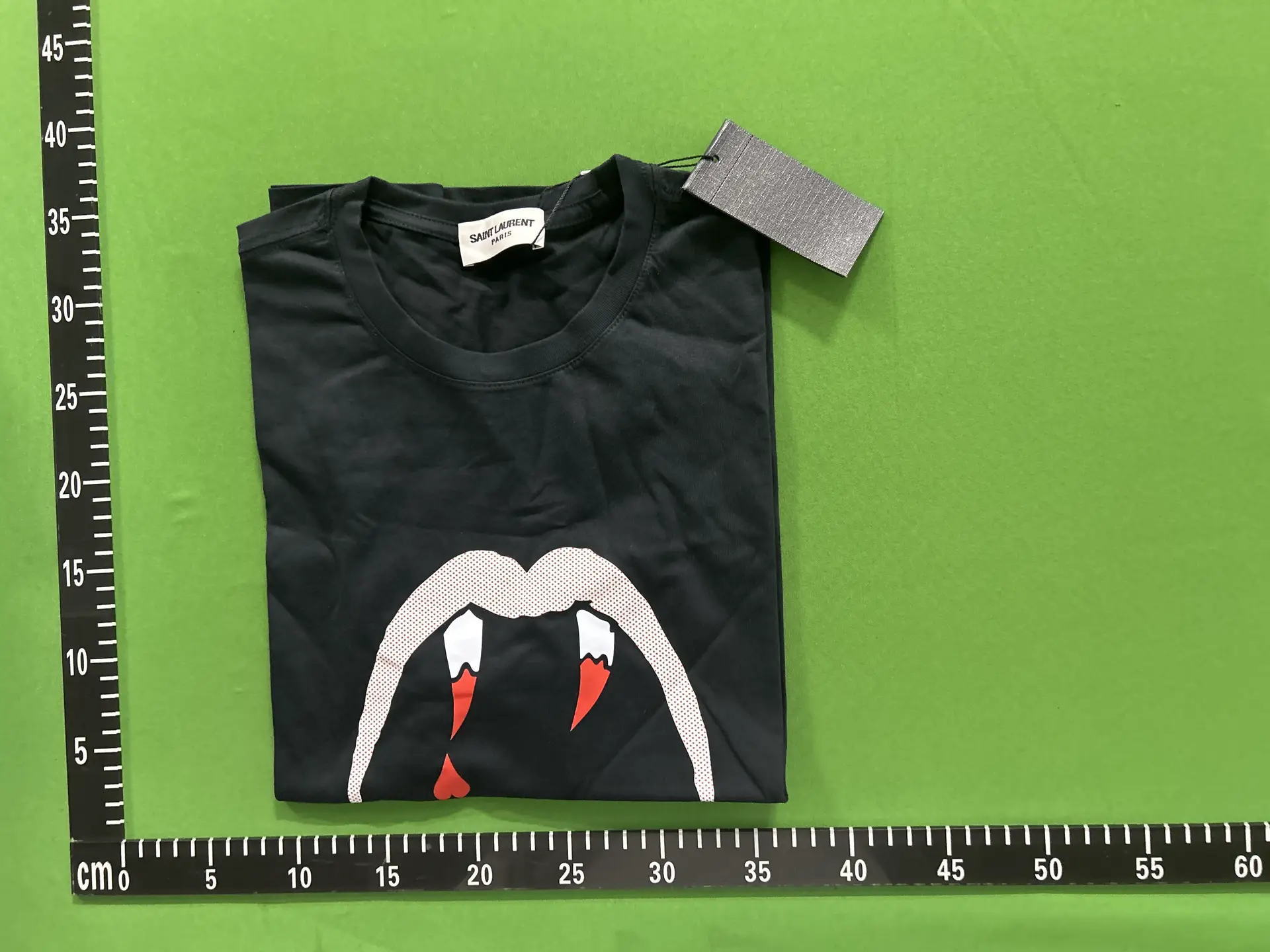 Saint Laurent Paris Black Vampire Mouth T-Shirt