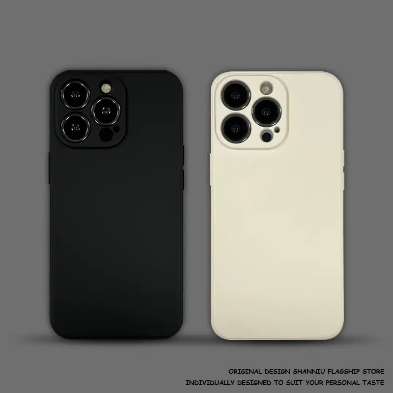 Minimalist Couple pure color Liquid Silicone Phone Case for iPhone 16Pro Max Stylish Men's and Women's 15Pro Suitable for Apple 14Pro Creative New arrival 13 Fashion Trendy 12 All-Covering Drop-Resistant Protective Case