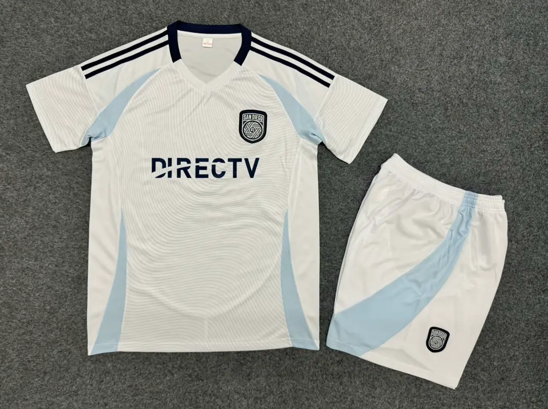 Santiago White Short-sleeved Jersey Men's 2526 New arrival Cold Soccer Suit Customized Printing Character Sportswear Suit