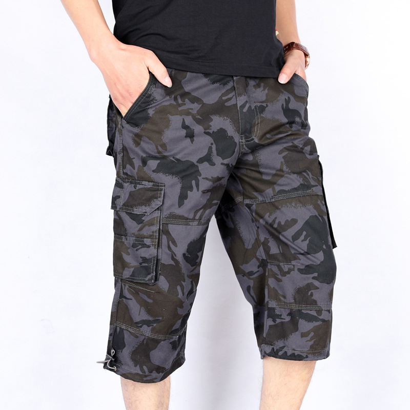 Wholesale summer thin camouflage cropped pants men's work shorts large size pants breeches beach pants big pants