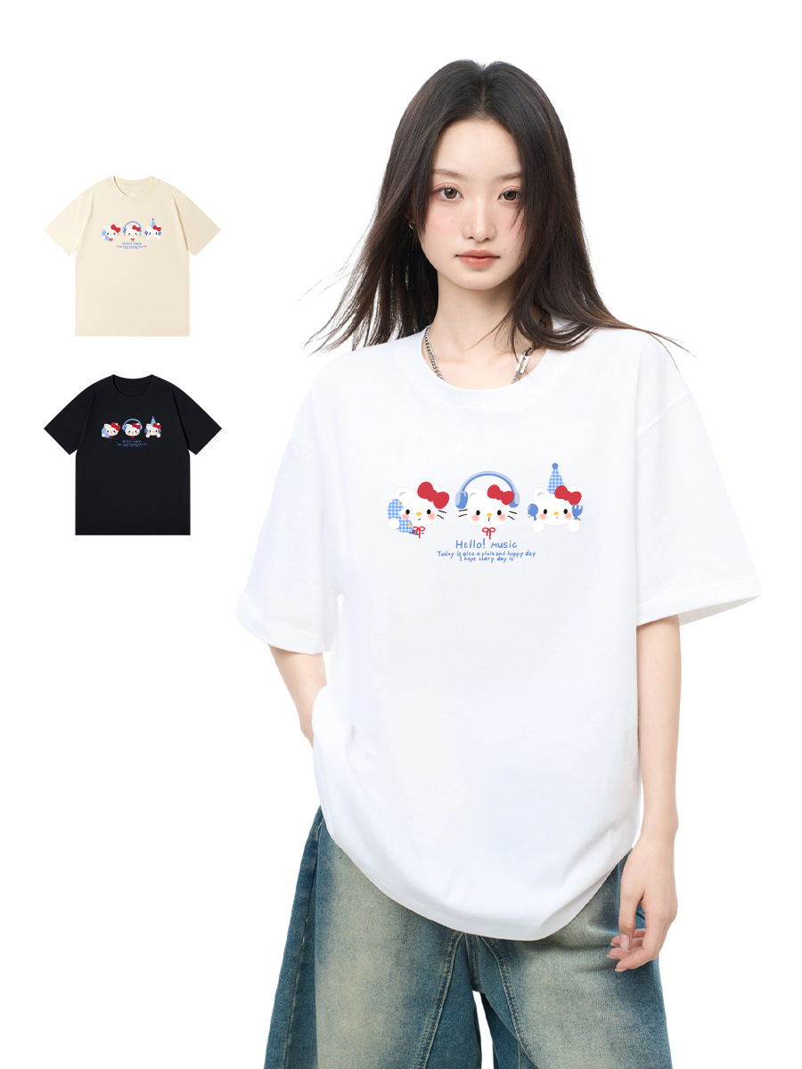 Casual Style Pure Cotton Short-Sleeved T-Shirt for Women 2025 Summer American Trendyy Loose Half-Sleeved T-Shirt Versatile Women's Top