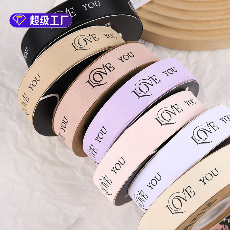 New LOVE polyester cotton ribbon bouquet ribbon ribbon high quality ribbon strap florist handmade diy material wholesale