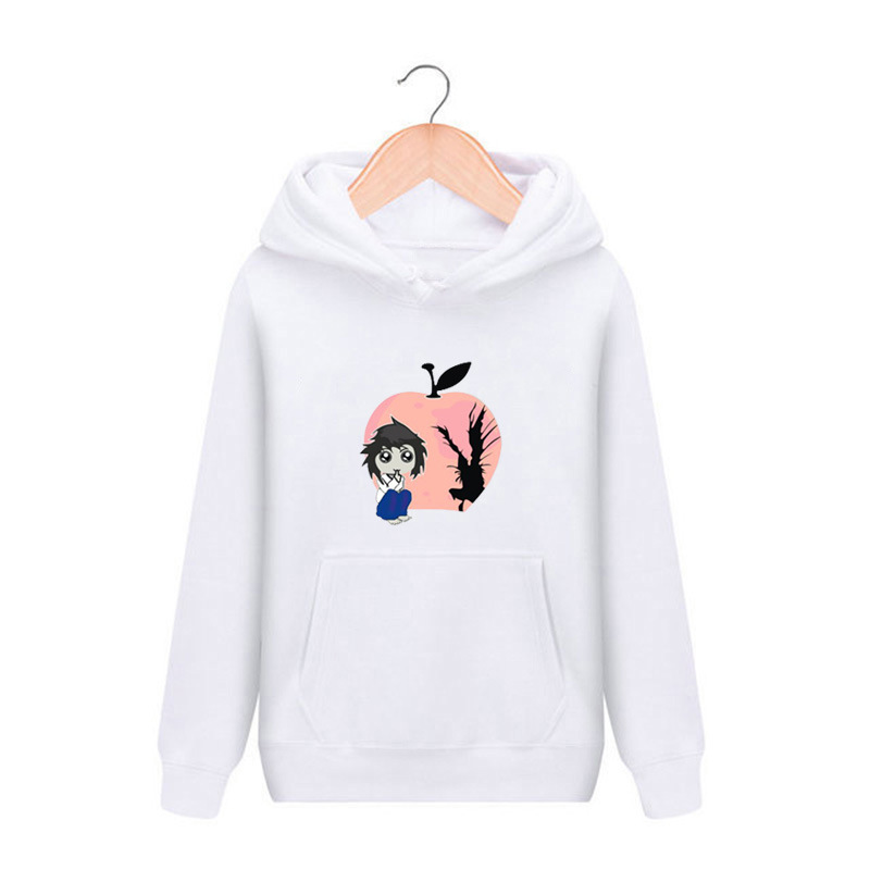 wish AliExpress Hot Autumn and Winter Sweats Animation Notes Death Printing Men's and Women's Couple Pullover Hooded Sweats