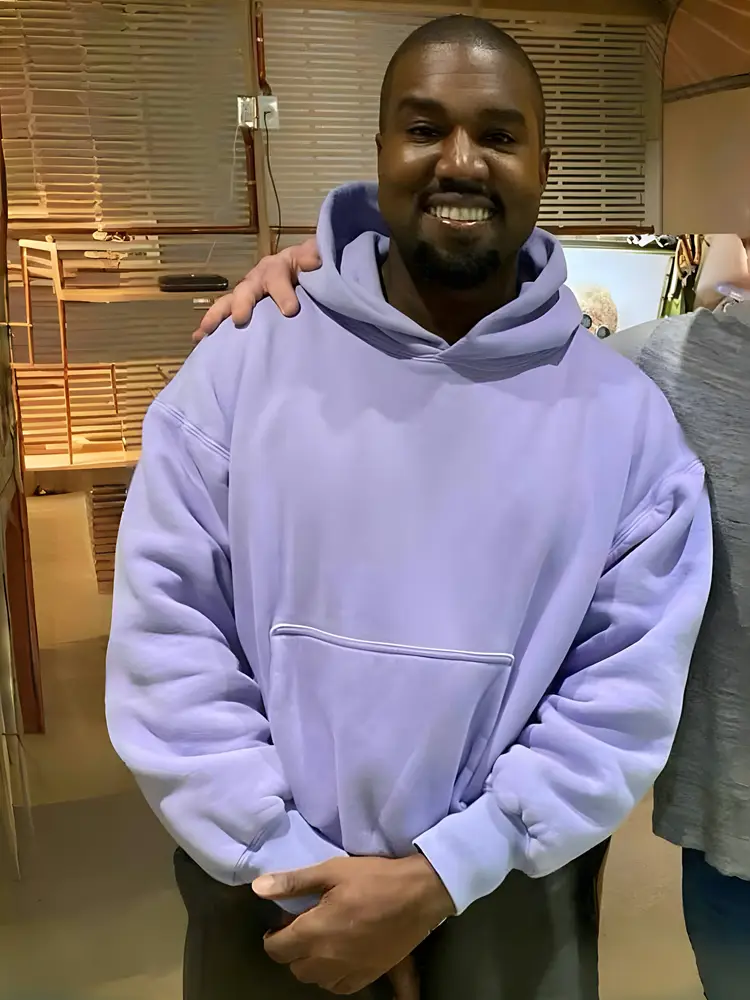 Heavy weight Yeezy Kanye American High Street Trendy Loose Pink Purple pure color Hooded Sweatshirt Men's and Women's Hoodies