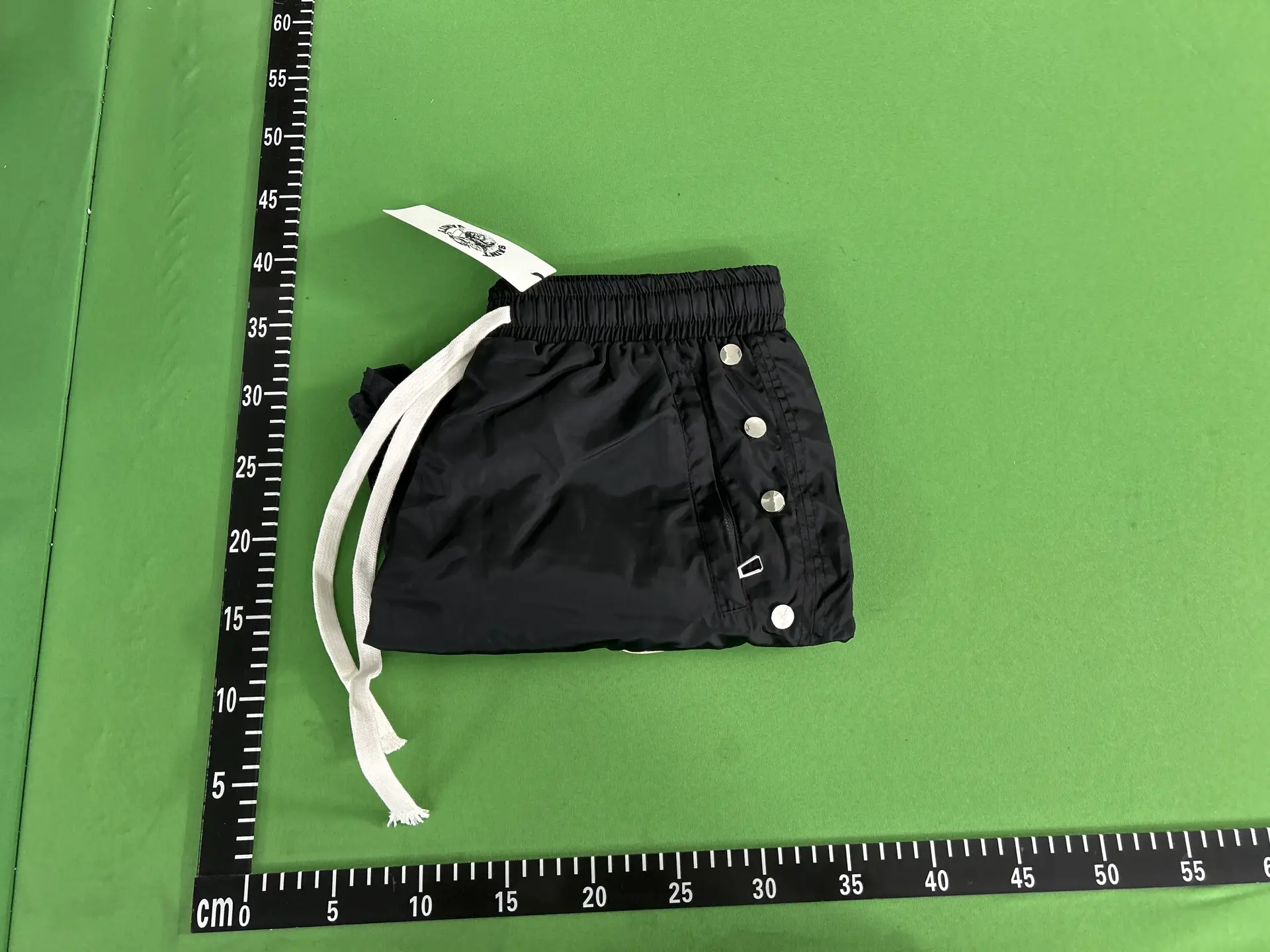 Saint Michael Black Snap Button Shorts
