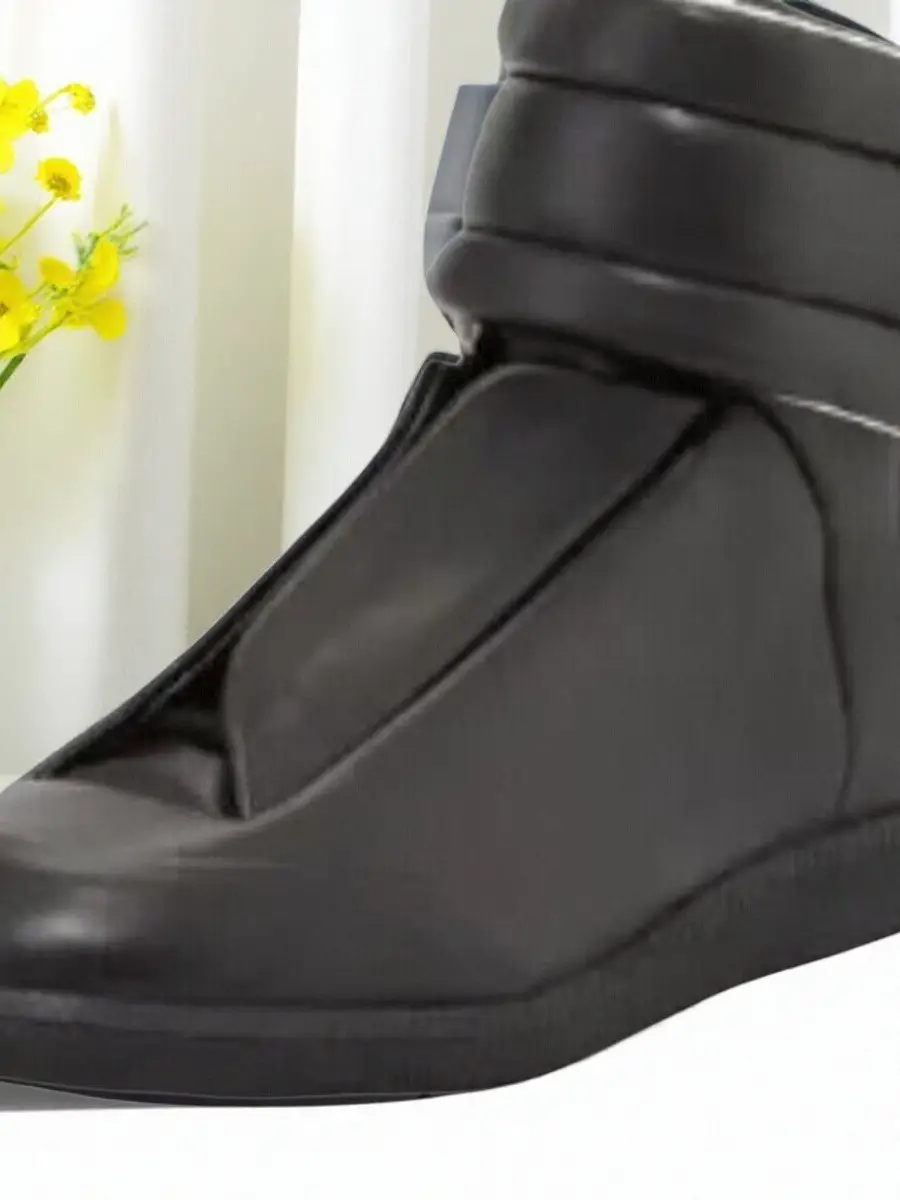 Men's Large Size Trendy White High-Top Casual Fashion Velcro Sneakers for Export