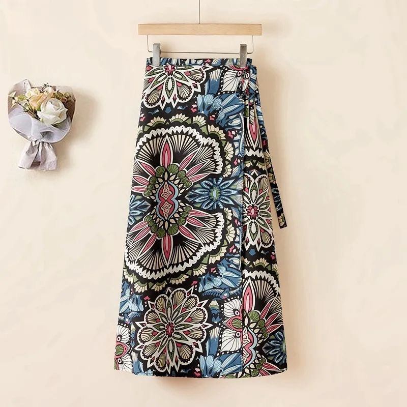 Ethnic Style Wrap Skirt, One-Piece Skirt, Summer Dai Wrap Skirt, One-Piece Cloth Skirt, Long Skirt, One-Piece Skirt for Vacation
