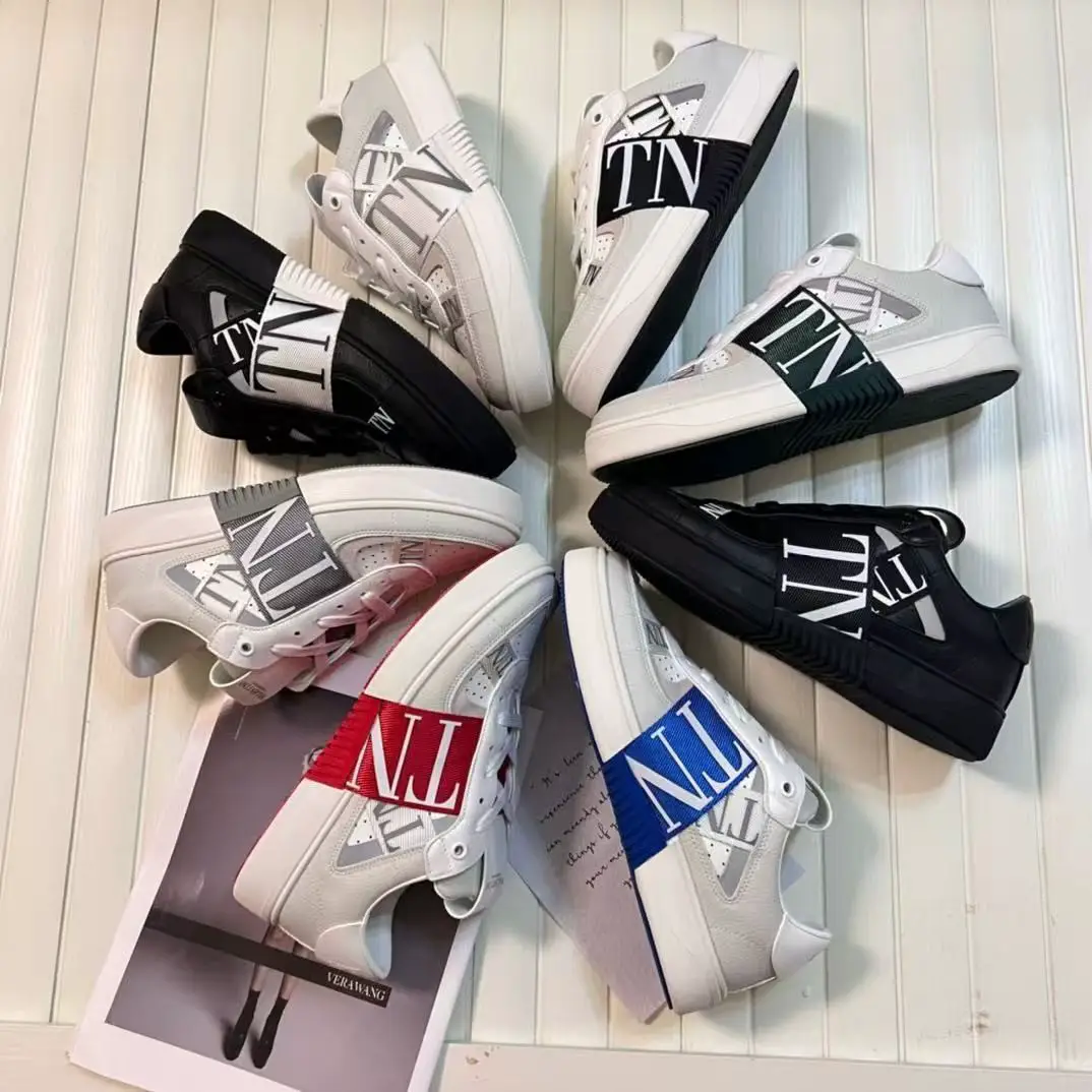 V home sneakers letters couple low casual shoes explosive models versatile fashion thick bottom breathable couple models white shoes
